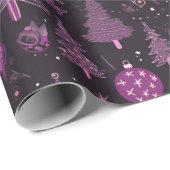 クリスマスツリーオーナメントブラッククリスマス ラッピングペーパー (ロールコーナー)