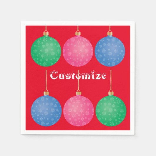 クリスマスツリーオーナメントボールThunder_Cove スタンダードカクテルナプキン (正面)