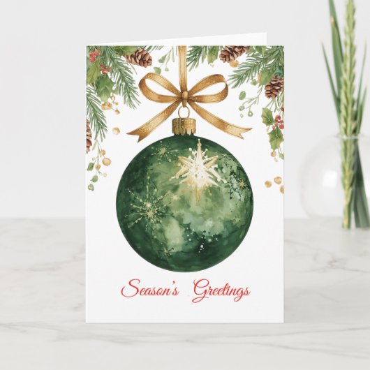 クリスマスツリーオーナメント折り畳みホリデーカード シーズンカード (正面)