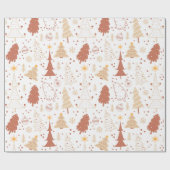 クリスマスツリーオーナメント星白いクリスマス ラッピングペーパー (フラット)