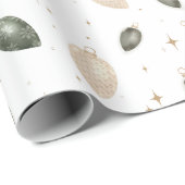 クリスマスツリーオーナメント素朴ホリデーギフト ラッピングペーパー (ロールコーナー)