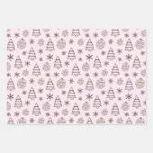 クリスマスツリーオーナメント雪の結晶クリスマス ラッピングペーパーシート (正面3)