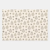 クリスマスツリーオーナメント雪の結晶クリスマス ラッピングペーパーシート (正面2)