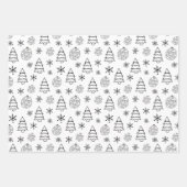 クリスマスツリーオーナメント雪の結晶クリスマス ラッピングペーパーシート (正面)