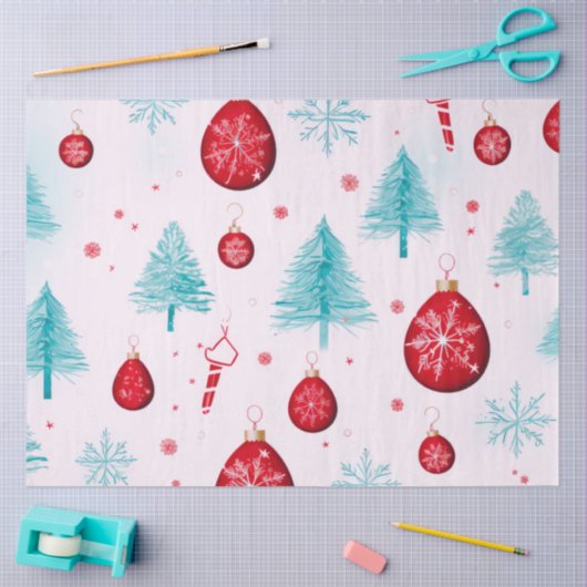 クリスマスツリーオーナメント雪の結晶クリスマス 薄葉紙 (クラフト)