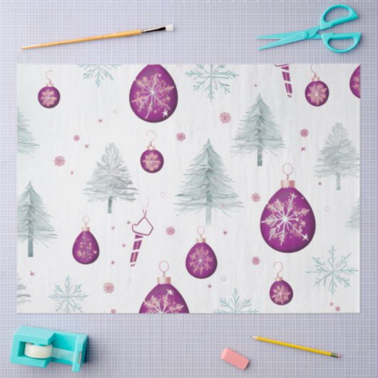 クリスマスツリーオーナメント雪の結晶クリスマス 薄葉紙 (クラフト)