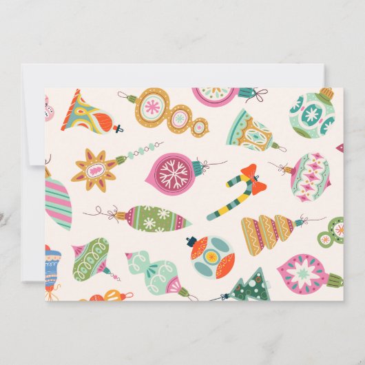 クリスマスツリーオーナメント飾り誕生日 招待状 (裏面)