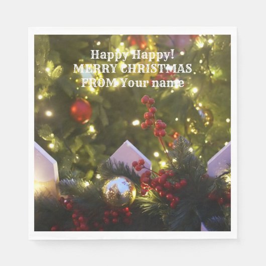 クリスマスツリーオーナメント スタンダードランチョンナプキン (正面)