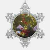 クリスマスツリーオーナメント スノーフレークピューターオーナメント (正面)