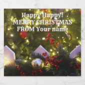 クリスマスツリーオーナメント スパークリングワインラベル (シングルラベル)