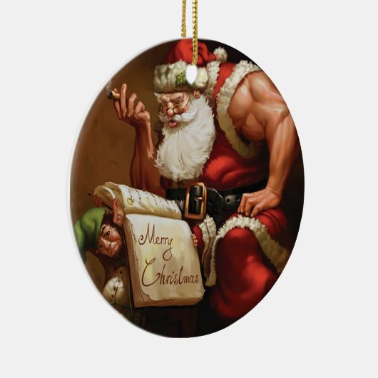クリスマスツリーオーナメント-ボディビル セラミックオーナメント (右)