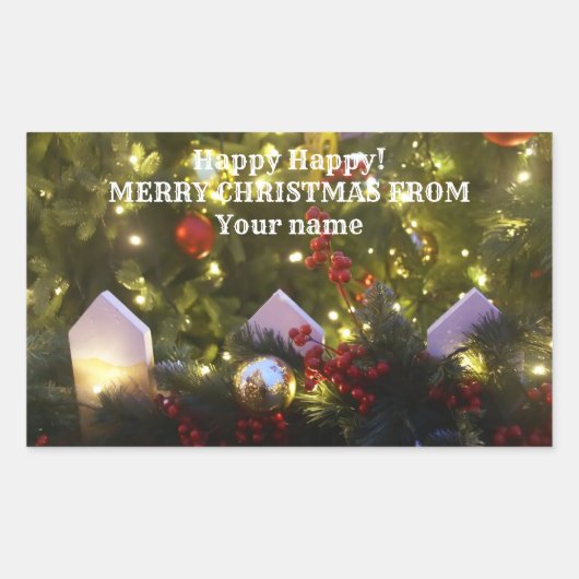 クリスマスツリーオーナメント 長方形シール (正面)