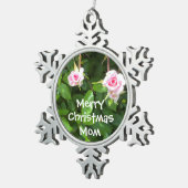 クリスマスツリーオーナメント#Mom スノーフレークピューターオーナメント (右)