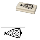 クリスマスツリーオープンデザイン木材ゴムで色を付ける ラバースタンプ (押印)