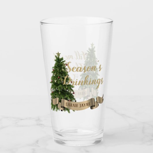 クリスマスツリーカスタムおもしろいホリデーグラス タンブラーグラス (正面)