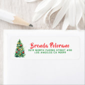 クリスマスツリーカスタムのモダンタイポグラフィ ラベル (インサイチュ)