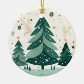 クリスマスツリーカスタムの家族の名前&写真 セラミックオーナメント (正面)