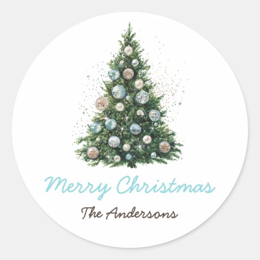 クリスマスツリーカスタムオーナメント ラウンドシール (正面)