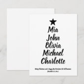 クリスマスツリーカスタムスクリプトファミリー名カード (正面/裏面)