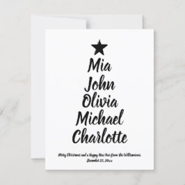 クリスマスツリーカスタムスクリプトファミリー名カード