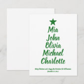 クリスマスツリーカスタムスクリプトファミリー名カード (正面/裏面)