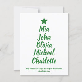 クリスマスツリーカスタムスクリプトファミリー名カード