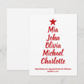 クリスマスツリーカスタムスクリプトファミリー名カード (正面/裏面)