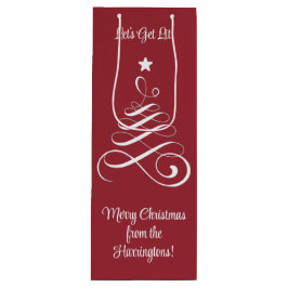 クリスマスツリーカスタム文字 ワインギフトバッグ