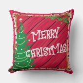 クリスマスツリーカスタム – 綿100% クッション (正面)