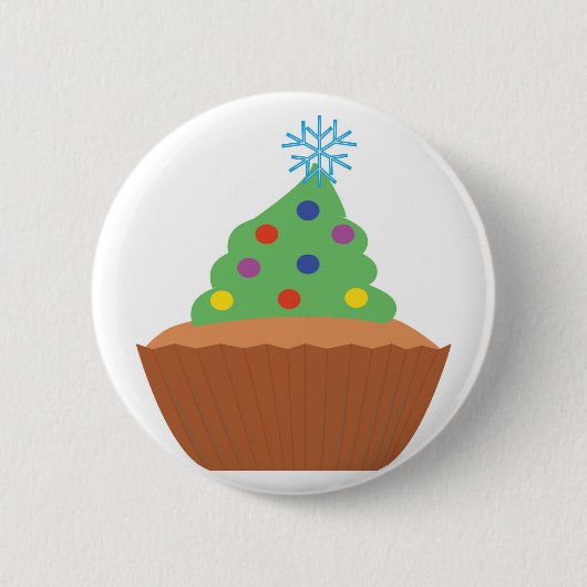 クリスマスツリーカップケーキ 缶バッジ (正面)