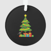 クリスマスツリーカラフルの下のロビンとプレゼント オーナメント (裏面)