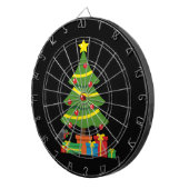 クリスマスツリーカラフルの下のロビンとプレゼント ダーツボード (正面右)