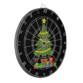 クリスマスツリーカラフルの下のロビンとプレゼント ダーツボード (正面左)