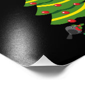 クリスマスツリーカラフルの下のロビンとプレゼント フォトプリント            (角)