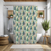 クリスマスツリーカラフルアートシャワーカーテン シャワーカーテン