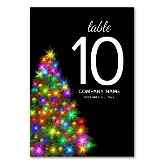 クリスマスツリーカラフル会社 テーブルナンバー (正面)