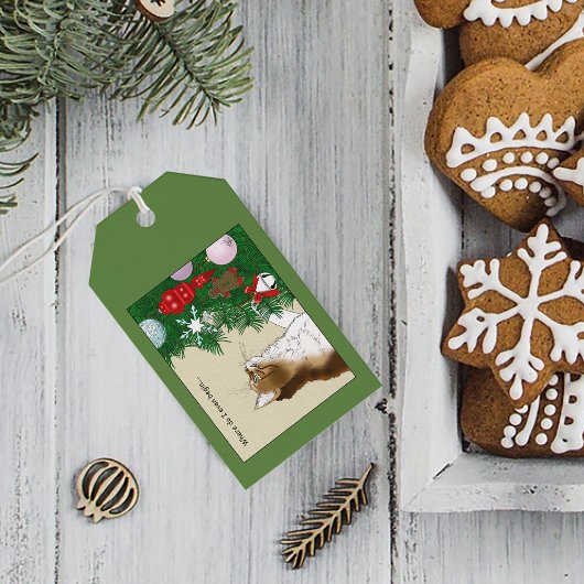 クリスマスツリーカリコキャットオーナメント おもしろい ギフトタグ