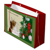 クリスマスツリーカリコキャットオーナメント おもしろい ラージペーパーバッグ (正面アングル)