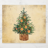 クリスマスツリーカントリーファームハウスシンプルビアラベル ビールラベル (シングルラベル)