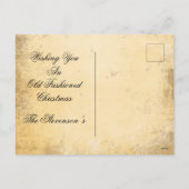 クリスマスツリーカントリー伝統的シンプルグリーティング シーズンポストカード (裏面)