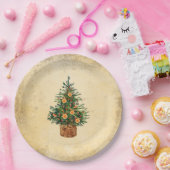 クリスマスツリーカントリー伝統的シンプル ペーパープレート (パーティー)