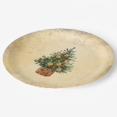 クリスマスツリーカントリー伝統的シンプル ペーパープレート (アングル)