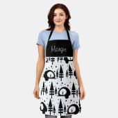 クリスマスツリーカンパードードルアートエプロン エプロン (着用した状態)