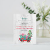 クリスマスツリーカート引っ越しましたホリデームービング ポストカード (スタンド正面)