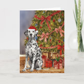 クリスマスツリーカードの下のダルマチアの水色 カード (正面)