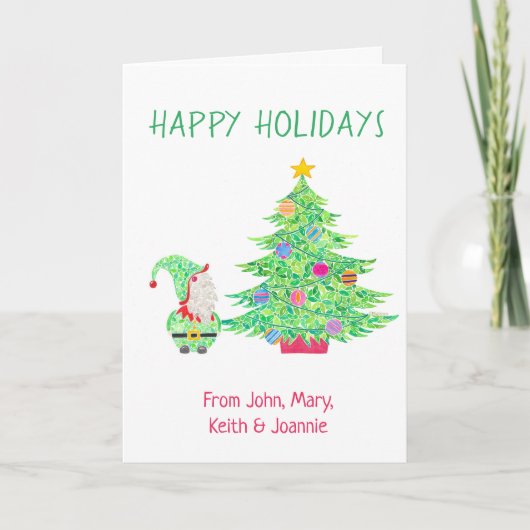 クリスマスツリーカードの下の格言 シーズンカード (正面)