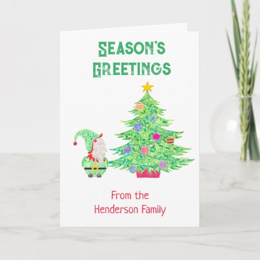 クリスマスツリーカードの下の格言 シーズンカード (正面)
