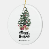クリスマスツリーカードメリークリスマスホリデー セラミックオーナメント (左)
