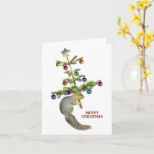 クリスマスツリーカード付きリス カード (黄色い花)