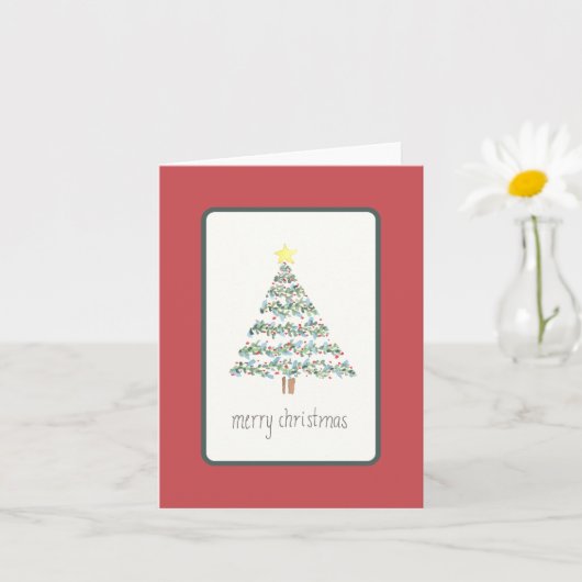 クリスマスツリーカード – つる植物とベリー カード (小さな植物)
